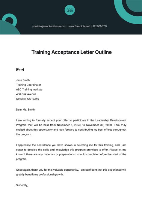 Change Acceptance Letter Template