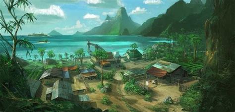 Concept Art An Island Village Crysis Graphic Art Concept Art