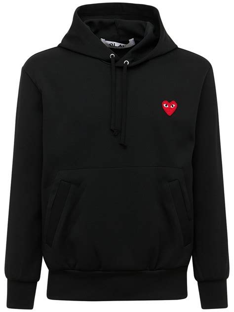 Comme Des GarÇons Play Mini Heart Patch Jersey Hoodie Comme Des