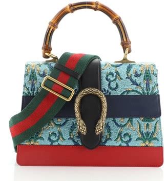 Gucci Dionysus Bamboo Top Handle Bag Floral Jacquard With Leather