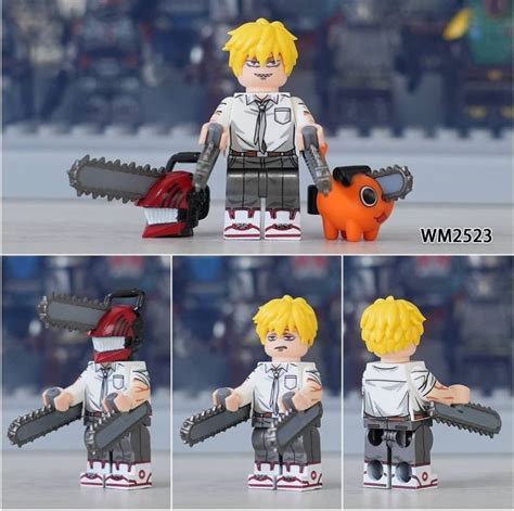 Mainan Anak Laki Laki Mini Figure Anime Chainsaw Man Katana Man Denji