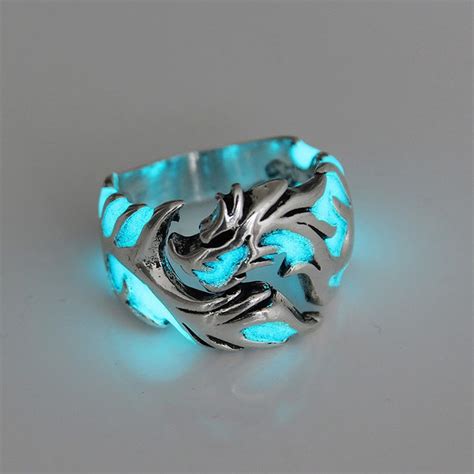 Glow In The Dark Rings Luminous Dragon Ring For Men And Women Allergy Free Gothic Punk Creative