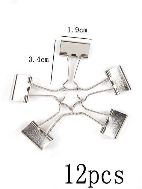 12pcs Iron Binder Clip Shein Usa