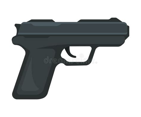 Small Black Gun. Vector Illustration on a White Background. Stock ...