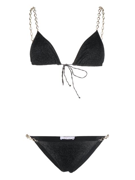 Os Ree Chain Link Detail Lurex Bikini Farfetch