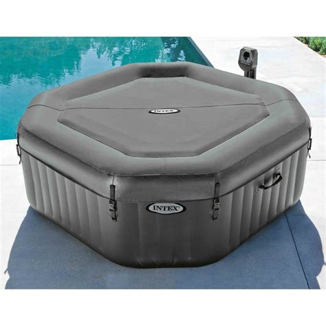 Intex 120 Bubble Jets 4-Person Octagonal Portable Inflatable Hot Tub Spa, Gray - Walmart.com ...