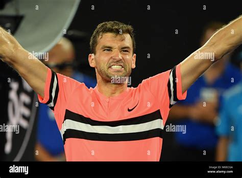 January Rd Seed Grigor Dimitrov Of Bulgaria Celebrates After