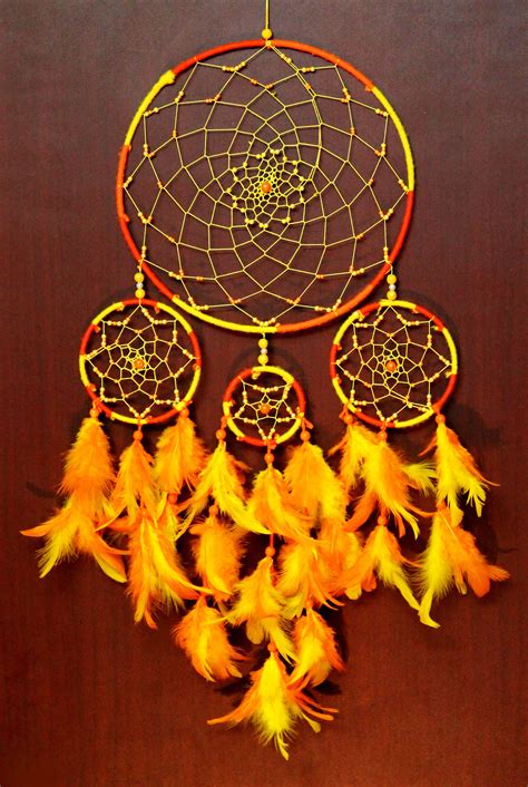 Yellow Orange Dreamcatcher Handmade Home Decor