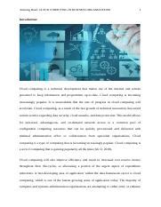 ISI Research Paper 3 Docx Running Head CLOUD COMPUTING IN BUSINESS