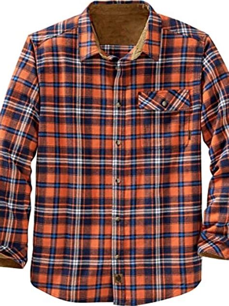 Mens Flannel Shirt Plaid Turndown Wine Blue Fuchsia Royal Blue Coffee Long Sleeve Print Street