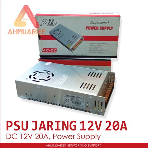 Jual ADAPTOR PSU JARING POWER SUPPLY DC 12V 20A 12 VOLT 20 AMPERE