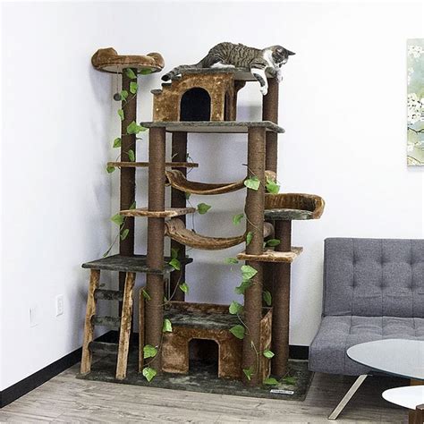 Climbing Cat Tree House with Two Hammocks