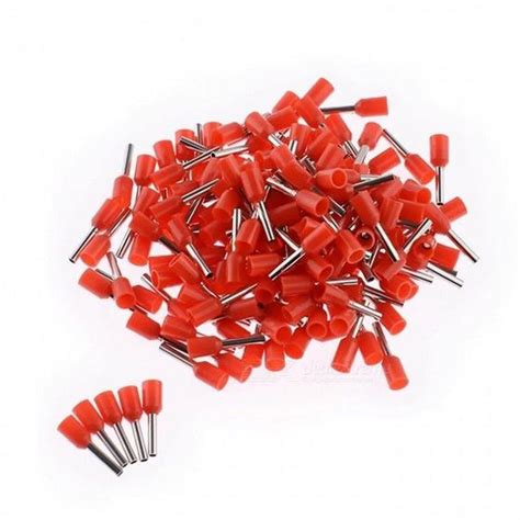 Terminal Tubular Ilhós 1mm 100 Peças Vermelho Soprano Terminais