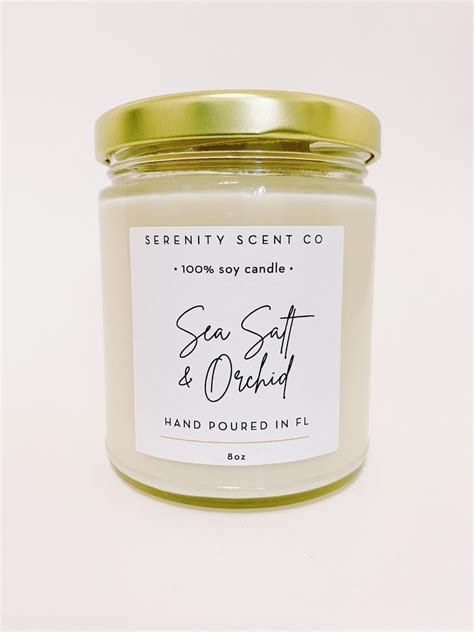 Sea Salt Orchid Candle Handmade Soy Candle Jar Candle Etsy