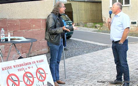 FDP Grüne zu Gast Demo Stadtlengsfeld gegen Windkraft im Wald