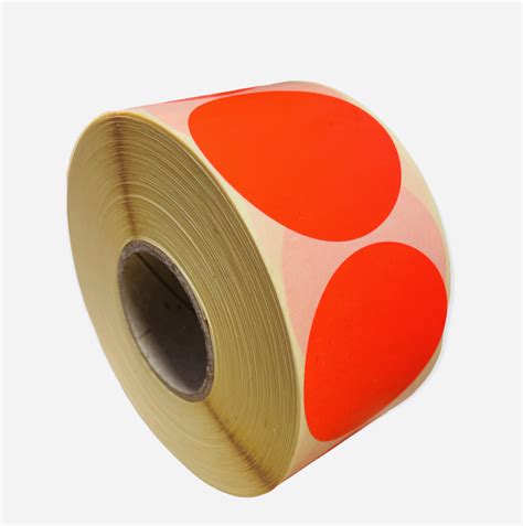 Etiketten Rond Mm Fluor Rood Mt Papier