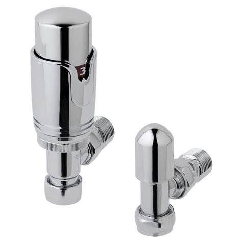 Eastbrook 15mm Angled Trv Radiator Valve And Lockshield Chrome