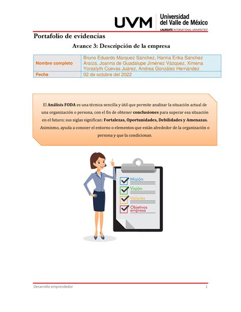 A7 Descripcion De La Empresa Portafolio De Evidencias Avance 3