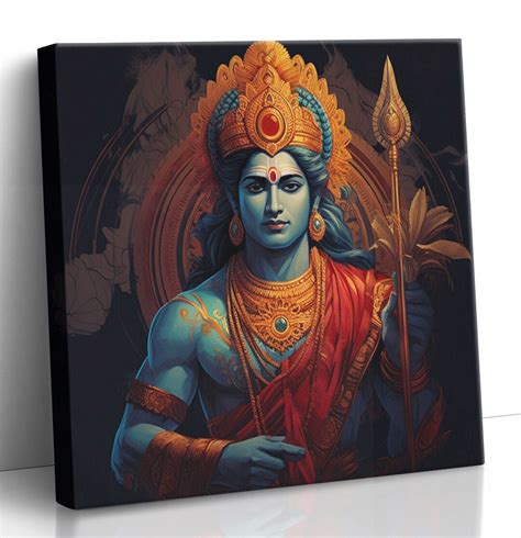 Canva Sri Ram Rama Hindu God Bhakti Devotion Sacred Painting Divine ...