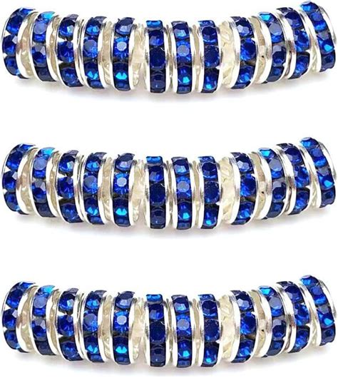 Mm Pcs Perles Rondelle Strass Perle Intercalaires Pour Bracelet