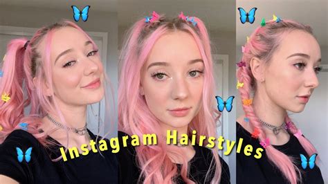 Trying Trendy Instagram Hairstyles Butterfly Clips Youtube