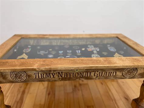 Military Shadow Box Coffee Table Handcrafted Unique Military Shadow Box