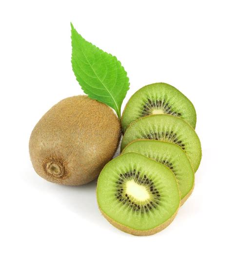 Whole Kiwi Fruit And Its Sliced Segments Stock Image Image Of Color