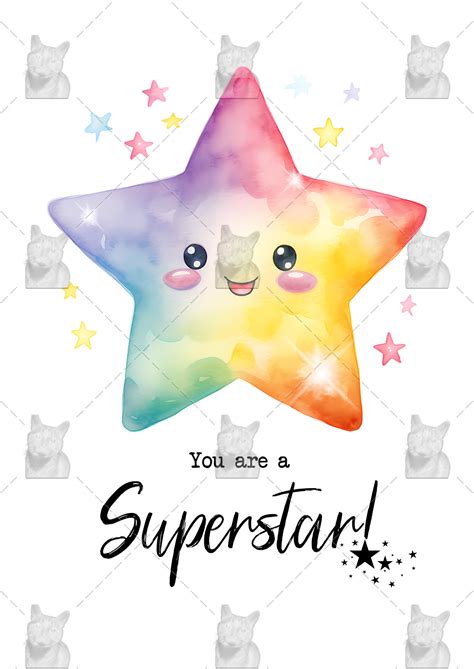 You Are a Superstar Card, Well Done Card, You Passed Card, Appreciation ...