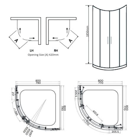 Duchy Spring2 Quadrant Shower Enclosure 800x800mm Edh01