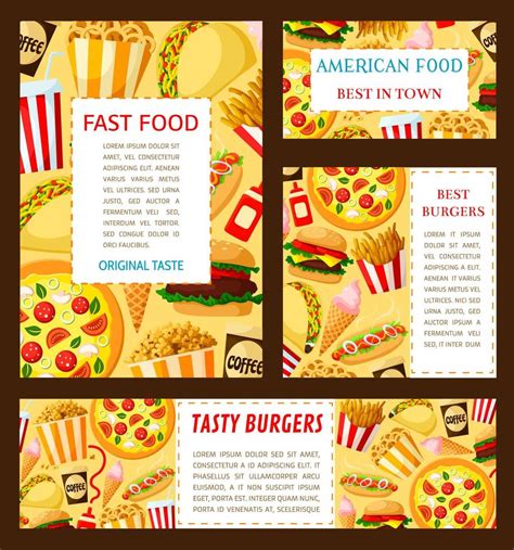 Vector Fast Food Restaurant Posters Templates 13055818 Vector Art At