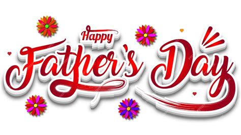 Premium Vector Happy Fathers Day Red Heart Typography Clipart