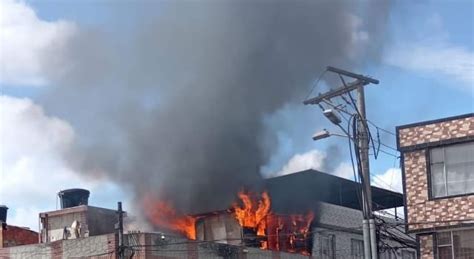 Incendio Estructural En El Barrio Rincón De Santa Fe En Soacha