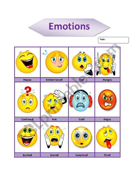 Emotions Esl Worksheet By Sukrupasa