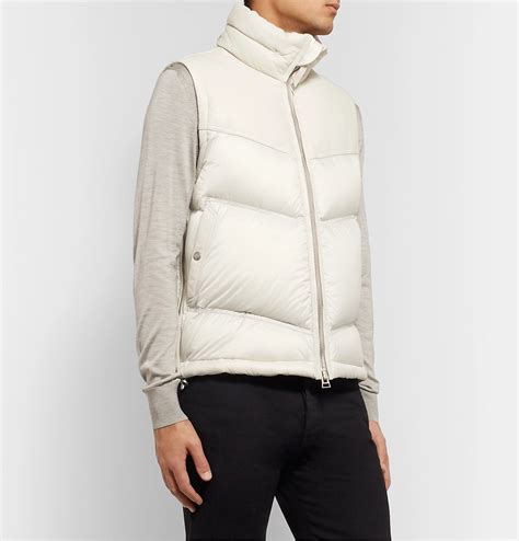 TOM FORD Quilted Leather And Shell Down Gilet Neutrals TOM FORD