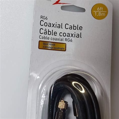 Zenith Premium Ft Rg Quad Shield Coaxial Cable Black Video