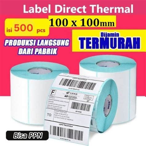 Jual Label Thermal X Kertas Sticker Barcode X Mm Isi