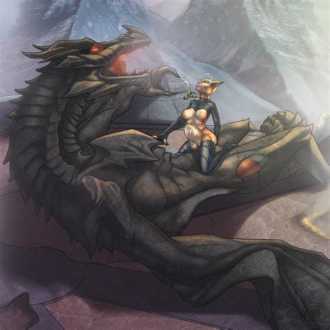 Rule 34 Alduin Anthro Breasts Closed Eyes Dragon Feline Female Furry