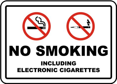 No Smoking Including Electronic Cigarettes Sign