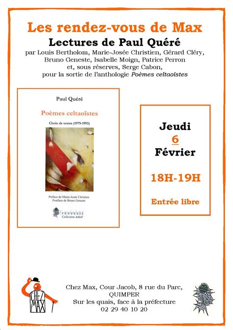 Rendez Vous De Max Autour De Paul Quéré 1931 1993