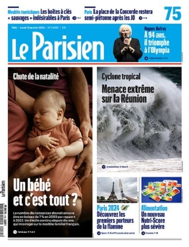 Le Parisien Du Lundi Janvier T L Charger Des Magazines