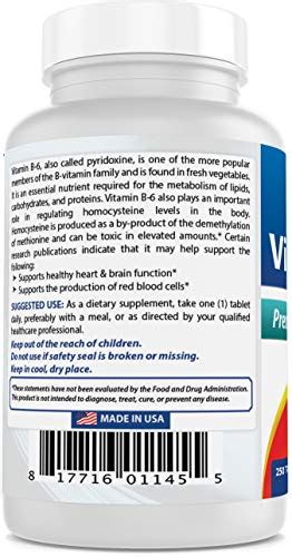 Best Naturals Vitamin B6 Tablet 100 Mg 250 Count Medicull