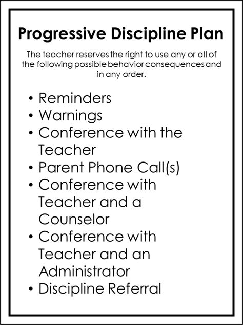 A Progressive Classroom Discipline Plan