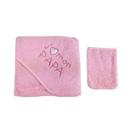 Parure De Bain Pour Bébé Rose J aime Mon Papa à Prix Carrefour