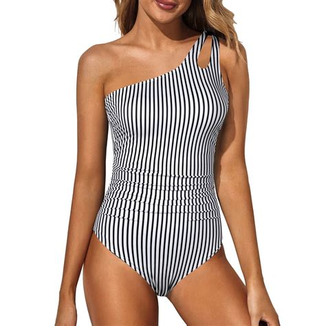 Tummy Control Swimsuits For Women Women Vintage Colorblock Abstract Gradient Print 1 Piece