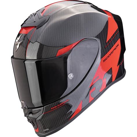 Casque EXO R1 EVO CARBON AIR RALLY SCORPION Noir Rouge MAXXESS FR