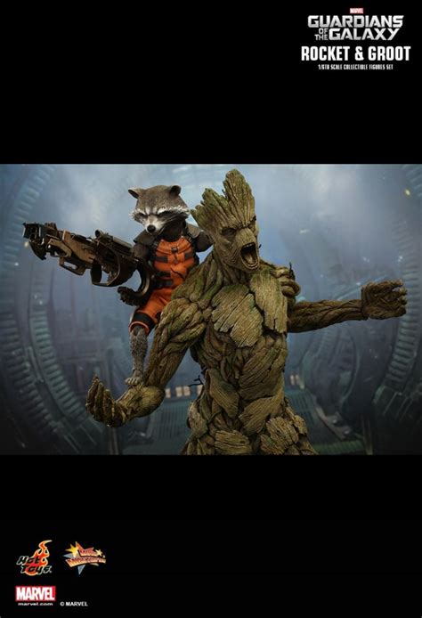Rocket And Groot Guardians Of The Galaxy Collectible Set Hot Toys 1 6th Scale Action