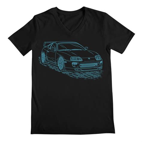 Toyota Supra MK4 Lineart Blueprint Men's V-Neck | Guyvit's Artist Shop