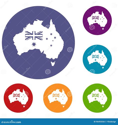 Australia Icons Set Stock Vector Illustration Of South 96493556