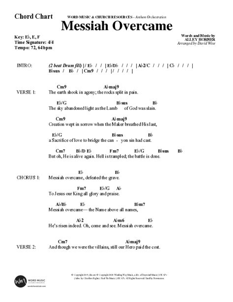 Messiah Overcame Choral Anthem Satb Chords Pdf Word Music Choral