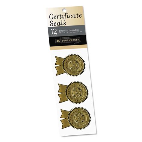 Gold Foil Certificate Seals, "Outstanding Excellence", 1 1/4"w x 2"h ...